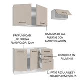 Cocina Integral Agata Blanco Crema 180x225cm para Mesón Lado Izquierdo sin Mesón y sin Estufa