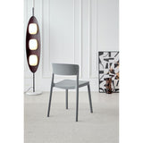 Silla para Exteriores Monaco Gris Oscuro 47x74cm con Espaldar y sin Apoya Brazos