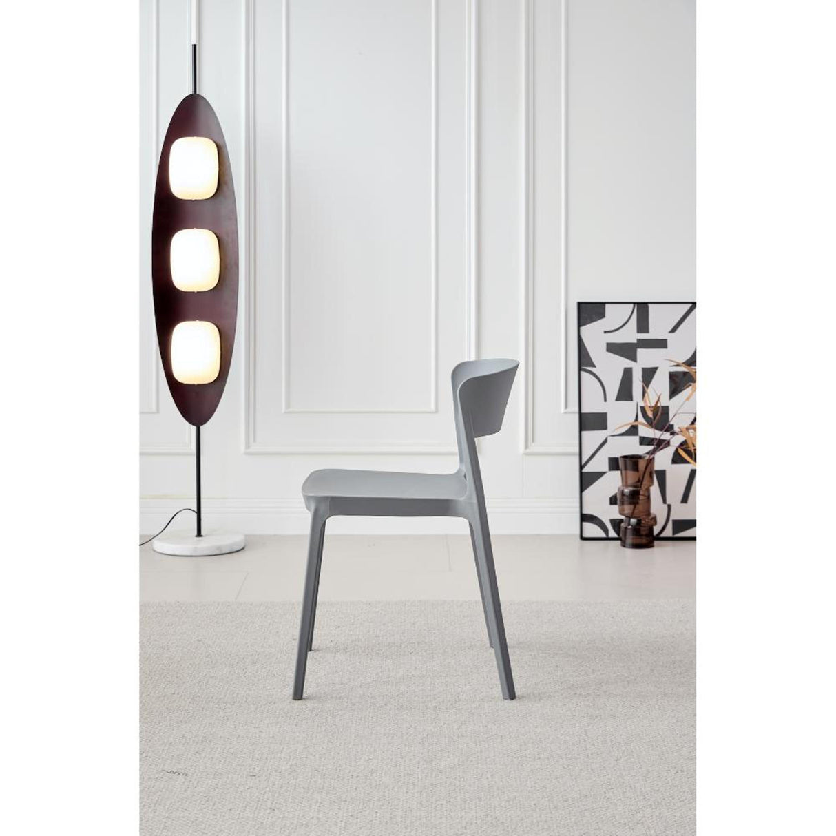 Silla para Exteriores Monaco Gris Oscuro 47x74cm con Espaldar y sin Apoya Brazos