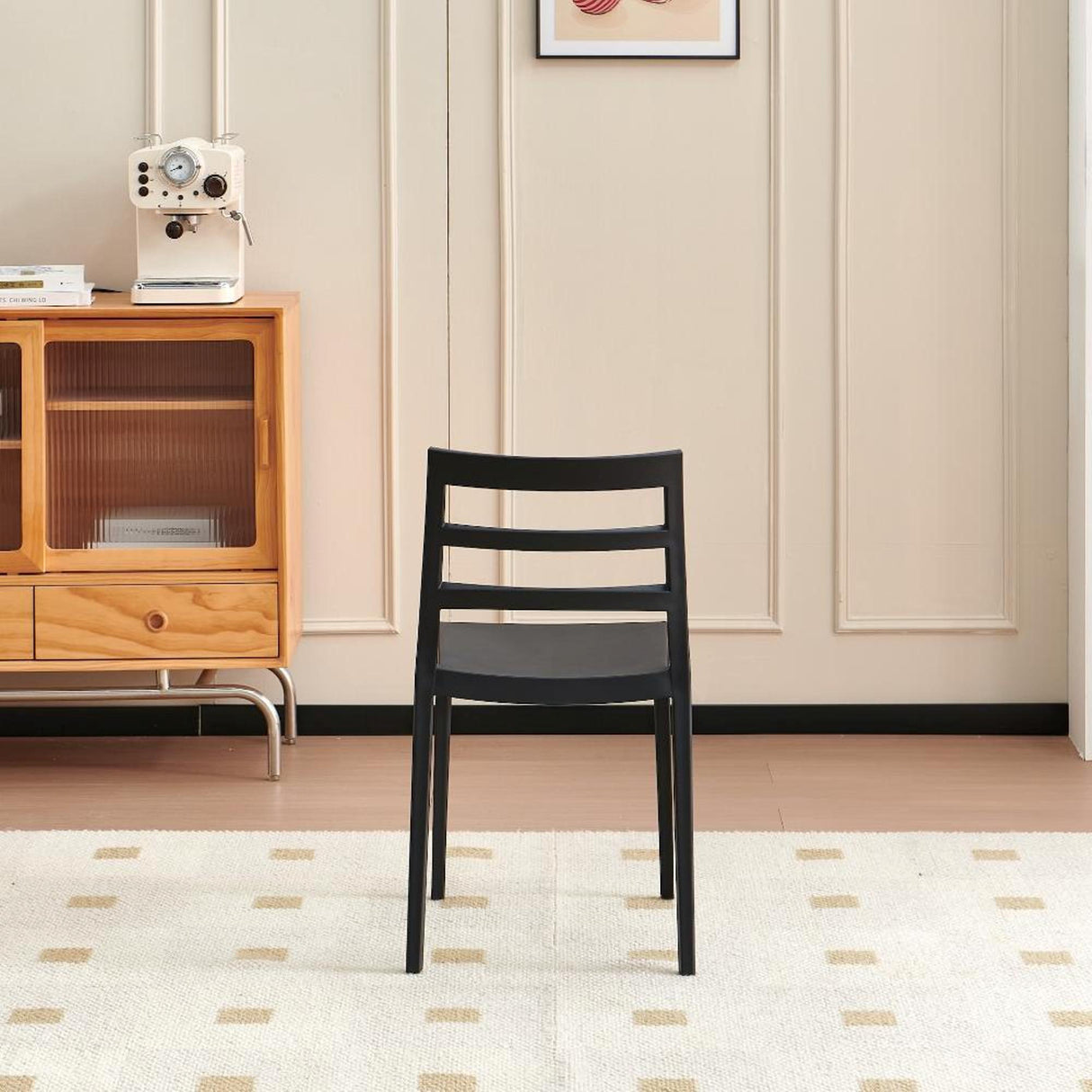Silla para Exteriores New York Negro 39x79cm con Espaldar y sin Apoya Brazos