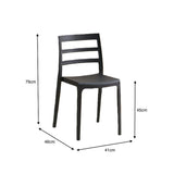 Silla para Exteriores New York Negro 39x79cm con Espaldar y sin Apoya Brazos