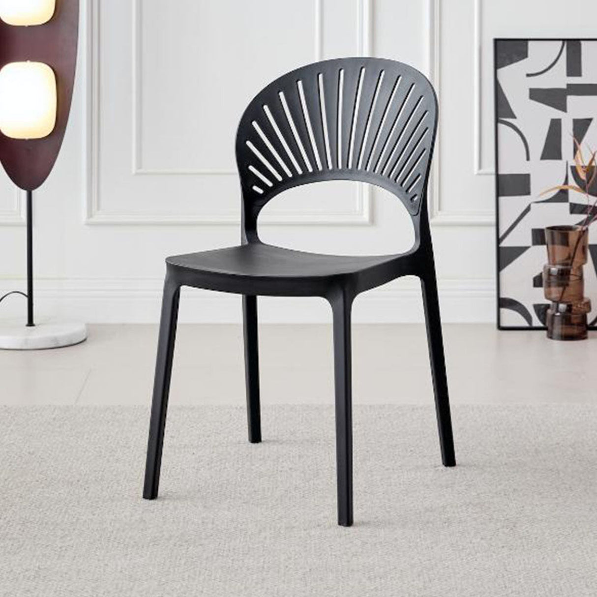 Silla para Exteriores Paraiso Negro 48x82cm con Espaldar y sin Apoya Brazos