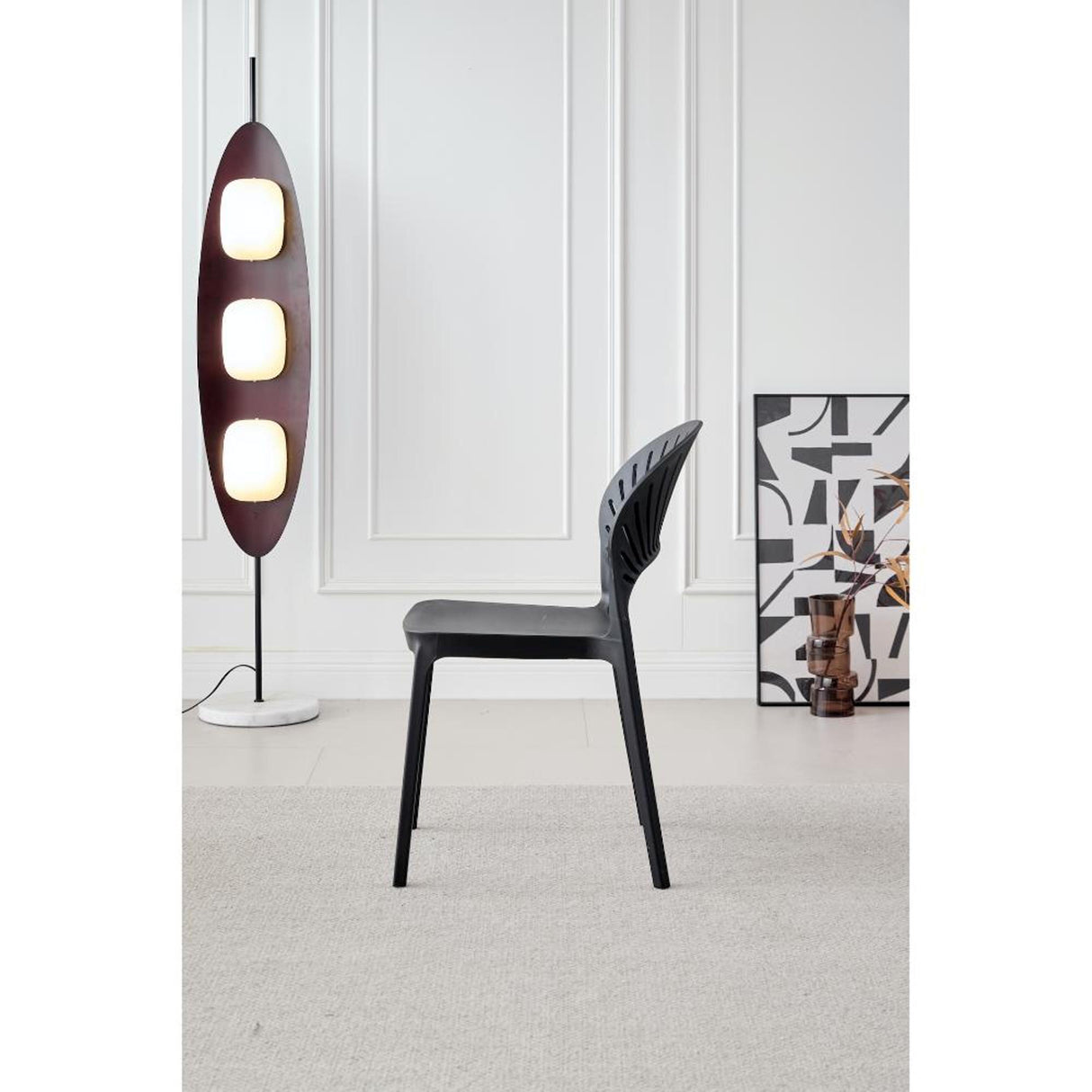 Silla para Exteriores Paraiso Negro 48x82cm con Espaldar y sin Apoya Brazos