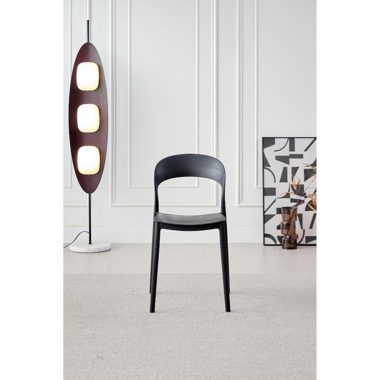 Silla para Exteriores Patrick Negro 44x77cm con Espaldar y sin Apoya Brazos