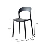Silla para Exteriores Patrick Negro 44x77cm con Espaldar y sin Apoya Brazos