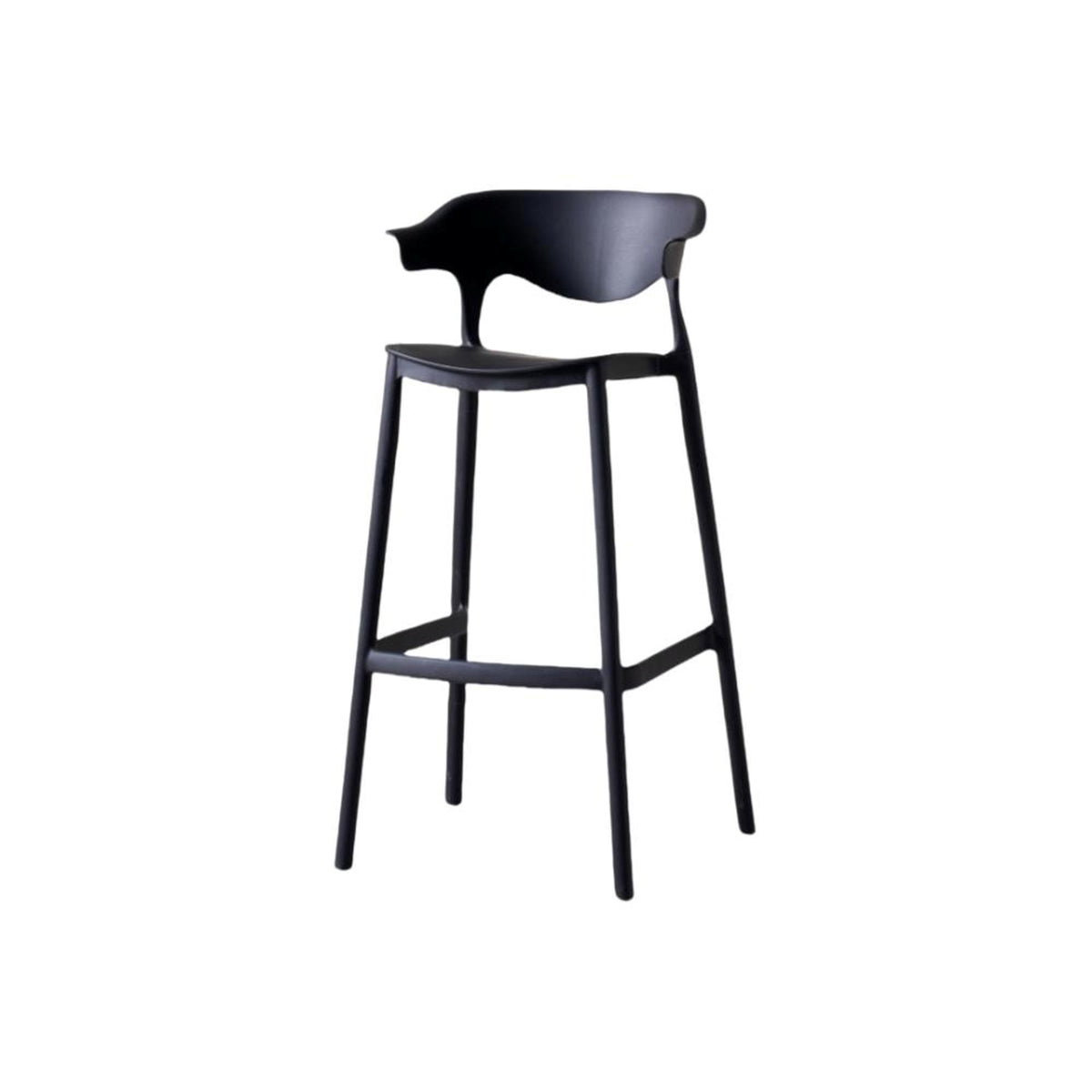 Silla Bar para Exteriores Elena Negro 49x99cm con Espaldar y sin Apoya Brazos