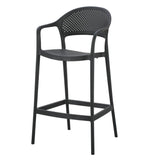 Silla Bar para Exteriores Curitiva Negro 56x109cm con Espaldar y con Apoya Brazos