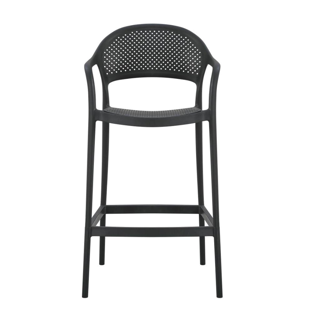 Silla Bar para Exteriores Curitiva Negro 56x109cm con Espaldar y con Apoya Brazos