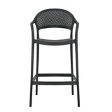 Silla Bar para Exteriores Curitiva Negro 56x109cm con Espaldar y con Apoya Brazos