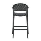 Silla Bar para Exteriores Curitiva Negro 56x109cm con Espaldar y con Apoya Brazos