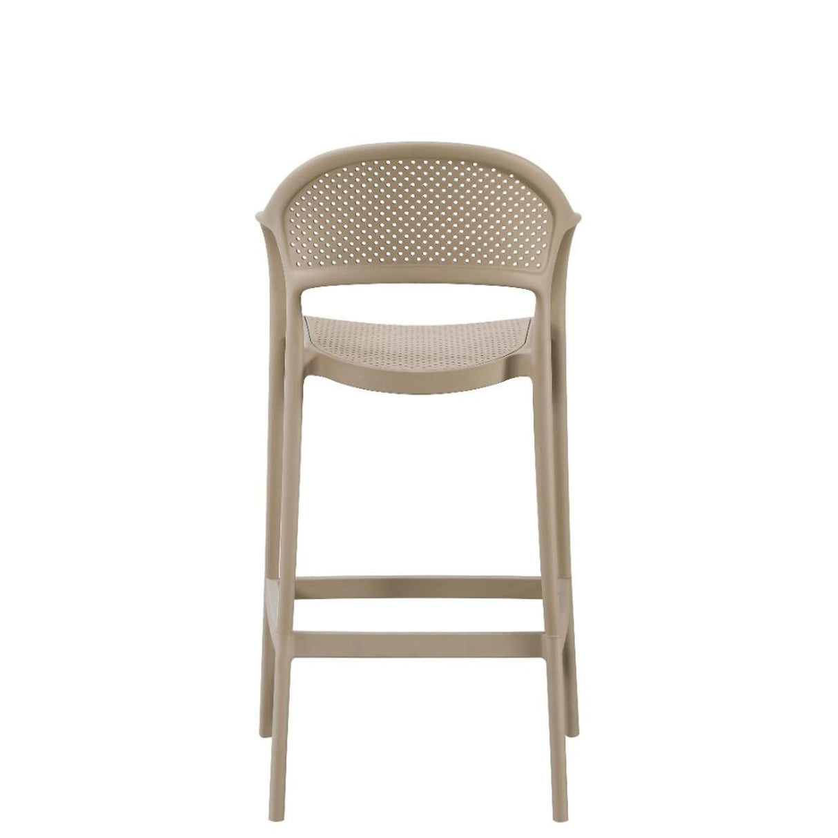 Silla Bar para Exteriores Curitiva Taupe 56x109cm con Espaldar y con Apoya Brazos