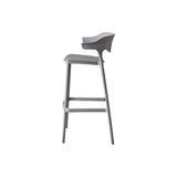 Silla Bar para Exteriores Elena Gris Oscuro 49x99cm con Espaldar y sin Apoya Brazos