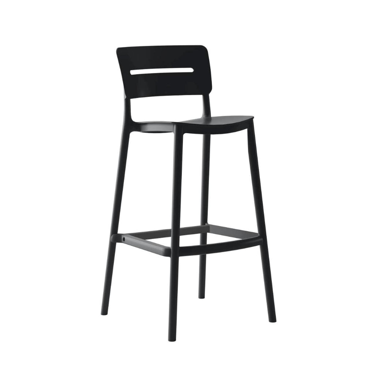 Silla Bar para Exteriores Manila Negro 37x101.5cm con Espaldar y sin Apoya Brazos