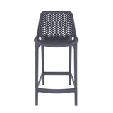 Silla Bar para Exteriores Miame Gris Oscuro 44x95.5cm con Espaldar y sin Apoya Brazos