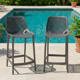 Silla Bar para Exteriores Miame Gris Oscuro 44x95.5cm con Espaldar y sin Apoya Brazos