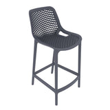 Silla Bar para Exteriores Miame Gris Oscuro 44x95.5cm con Espaldar y sin Apoya Brazos