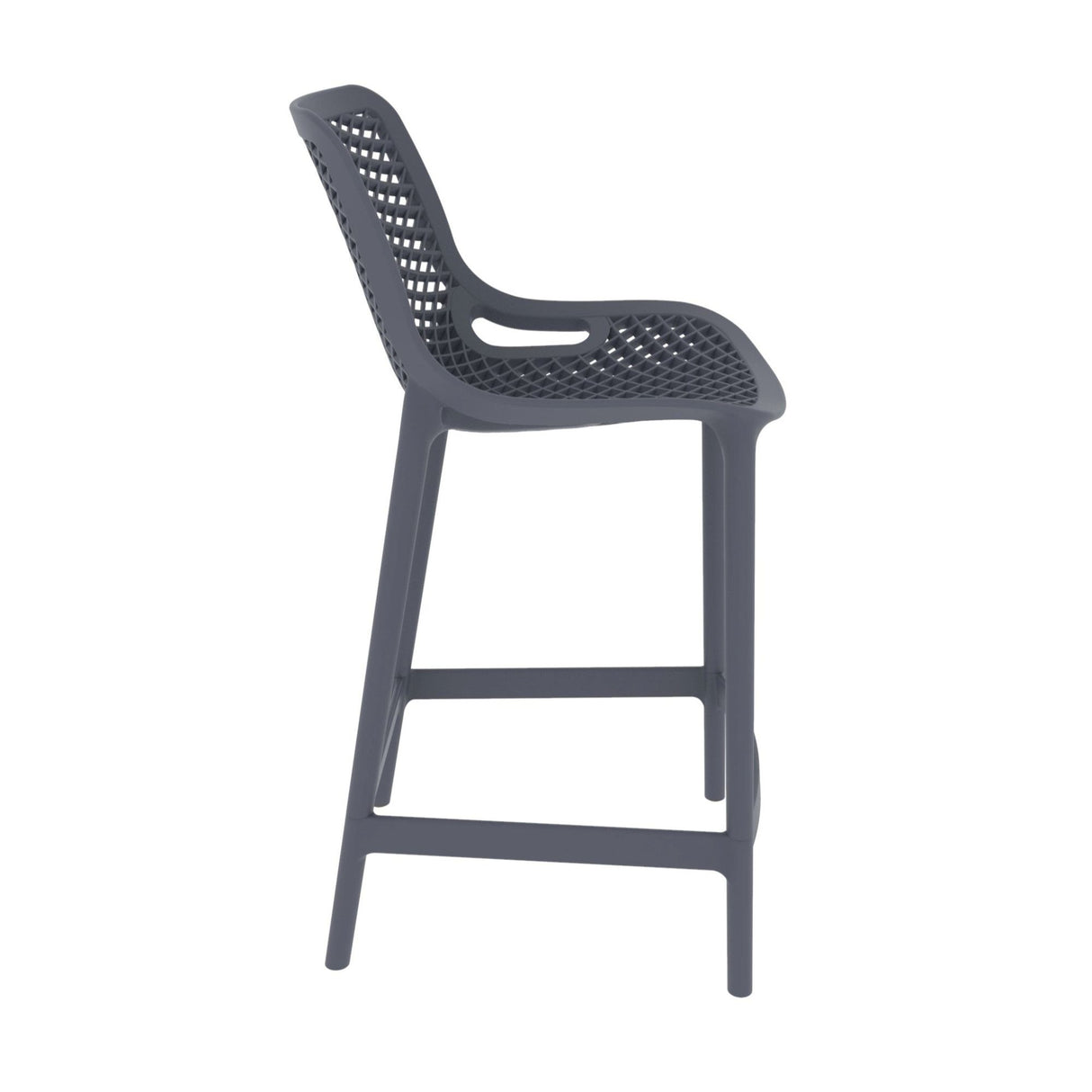 Silla Bar para Exteriores Miame Gris Oscuro 44x95.5cm con Espaldar y sin Apoya Brazos