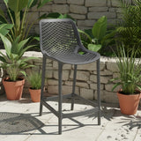 Silla Bar para Exteriores Miame Gris Oscuro 44x95.5cm con Espaldar y sin Apoya Brazos