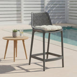 Silla Bar para Exteriores Miame Gris Oscuro 44x95.5cm con Espaldar y sin Apoya Brazos