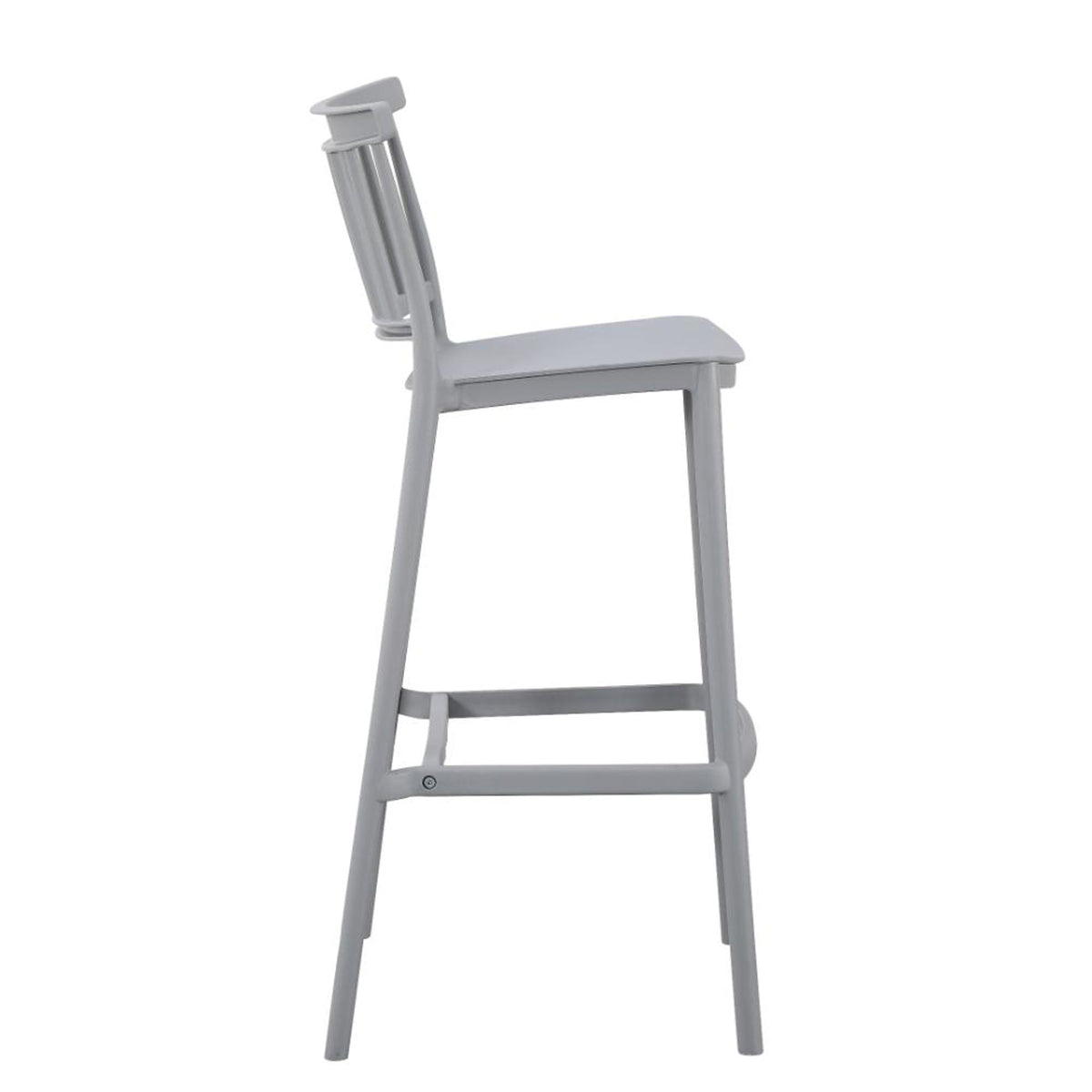 Silla Bar para Exteriores Oxford Gris 37x104cm con Espaldar y sin Apoya Brazos