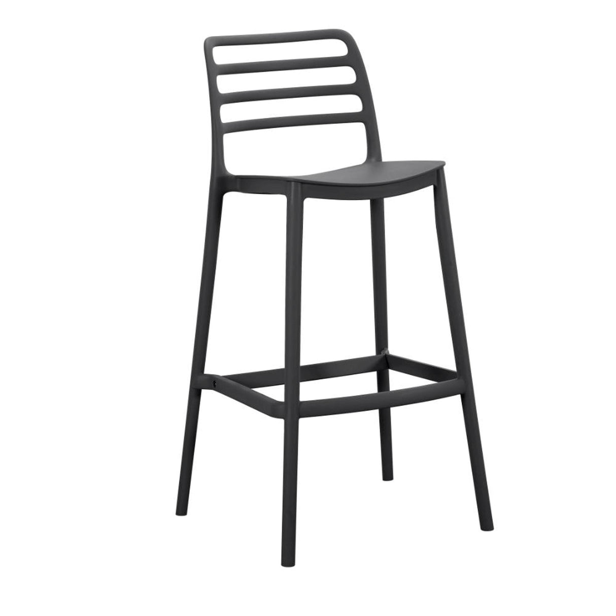 Silla Bar para Exteriores Palawan Negro 37x101.5cm con Espaldar y sin Apoya Brazos