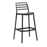 Silla Bar para Exteriores Palawan Negro 37x101.5cm con Espaldar y sin Apoya Brazos