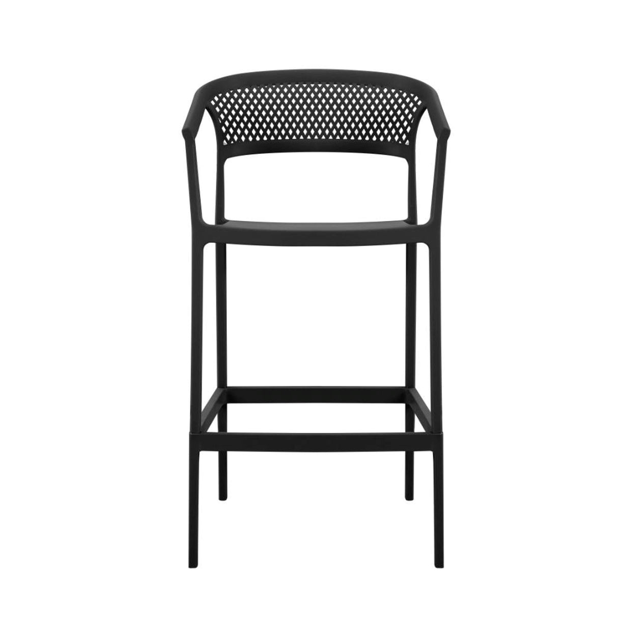 Silla Bar para Exteriores Salvador Negro 57x105cm con Espaldar y con Apoya Brazos