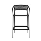 Silla Bar para Exteriores Salvador Negro 57x105cm con Espaldar y con Apoya Brazos
