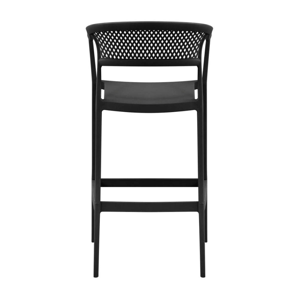 Silla Bar para Exteriores Salvador Negro 57x105cm con Espaldar y con Apoya Brazos