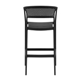Silla Bar para Exteriores Salvador Negro 57x105cm con Espaldar y con Apoya Brazos