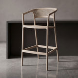 Silla Bar para Exteriores Salvador Taupe 57x105cm con Espaldar y con Apoya Brazos