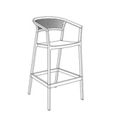 Silla Bar para Exteriores Salvador Taupe 57x105cm con Espaldar y con Apoya Brazos