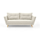 Sofá Grecia Taupe Dicosta y Matiz Natural 192x84cm de Tres Puestos con Apoya Brazos