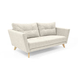 Sofá Grecia Taupe Dicosta y Matiz Natural 192x84cm de Tres Puestos con Apoya Brazos