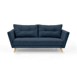 Sofá Grecia Plomo Eureka y Matiz Natural 192x84cm de Tres Puestos con Apoya Brazos