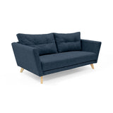 Sofá Grecia Plomo Eureka y Matiz Natural 192x84cm de Tres Puestos con Apoya Brazos