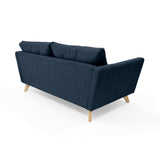 Sofá Grecia Plomo Eureka y Matiz Natural 192x84cm de Tres Puestos con Apoya Brazos