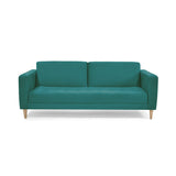 Sofá Cama Babilonia Petróleo Denver y Matiz Natural 205x86cm de Tres Puestos Reclinable sin Apoya Brazos