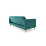 Sofá Cama Babilonia Petróleo Denver y Matiz Natural 205x86cm de Tres Puestos Reclinable sin Apoya Brazos