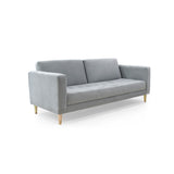 Sofá Cama Babilonia Plata Denver y Matiz Natural 205x86cm de Tres Puestos Reclinable sin Apoya Brazos