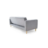 Sofá Cama Babilonia Plata Denver y Matiz Natural 205x86cm de Tres Puestos Reclinable sin Apoya Brazos
