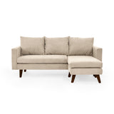 Sofá en L Barbados Beige Dorsey y Matiz Caramelo 190x85cm de Tres Puestos con Apoya Brazos