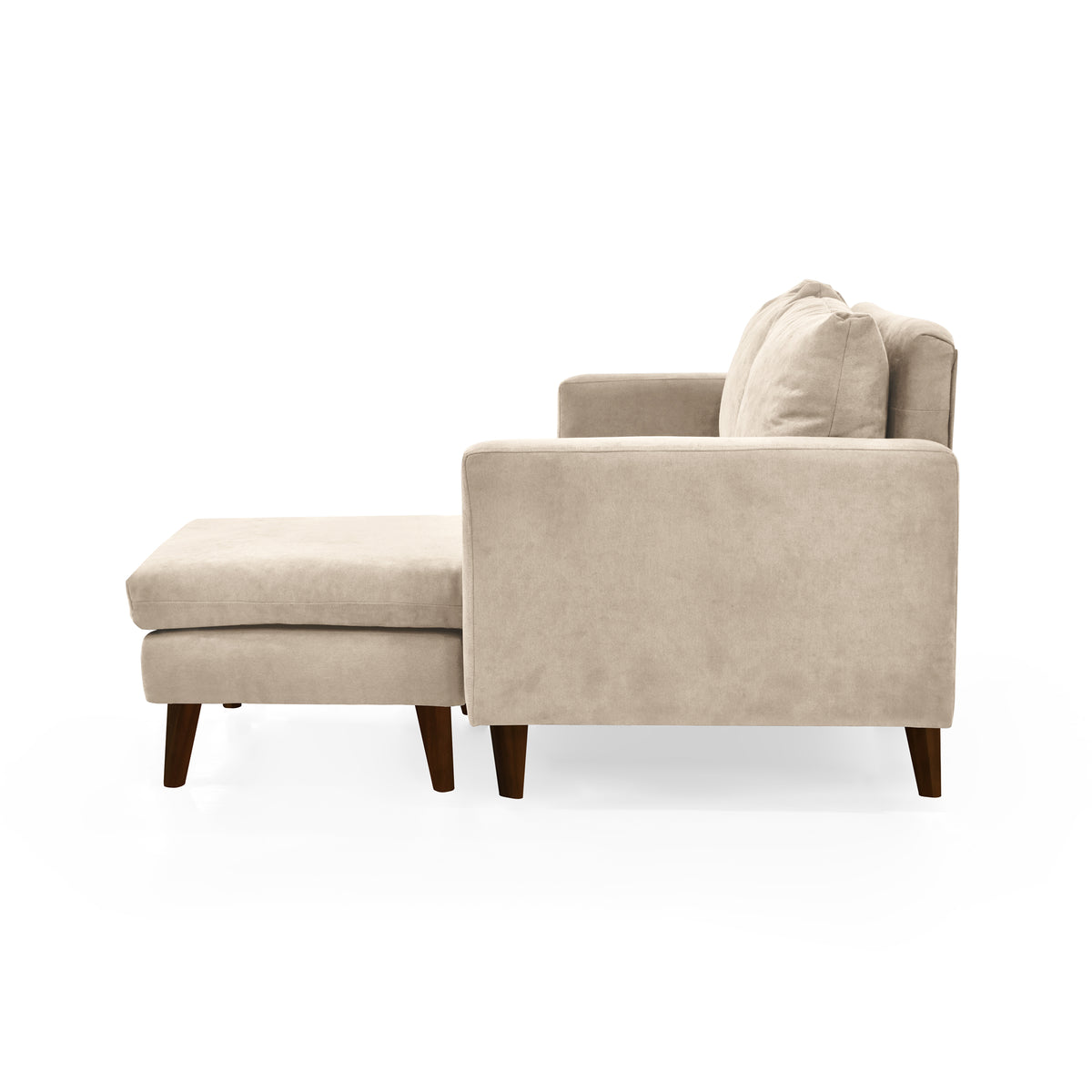 Sofá en L Barbados Beige Dorsey y Matiz Caramelo 190x85cm de Tres Puestos con Apoya Brazos