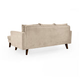 Sofá en L Barbados Beige Dorsey y Matiz Caramelo 190x85cm de Tres Puestos con Apoya Brazos