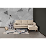 Sofá en L Barbados Beige Dorsey y Matiz Caramelo 190x85cm de Tres Puestos con Apoya Brazos