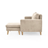 Sofá en L Barbados Beige Dorsey y Matiz Natural 190x85cm de Tres Puestos con Apoya Brazos