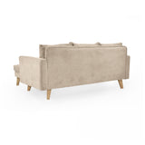 Sofá en L Barbados Beige Dorsey y Matiz Natural 190x85cm de Tres Puestos con Apoya Brazos
