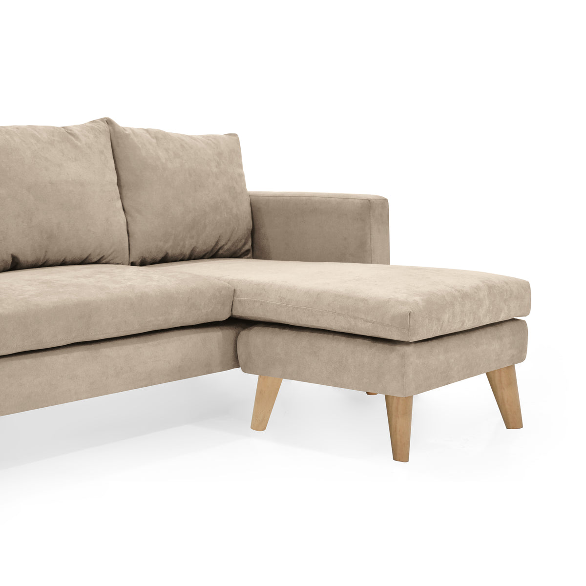 Sofá en L Barbados Beige Dorsey y Matiz Natural 190x85cm de Tres Puestos con Apoya Brazos
