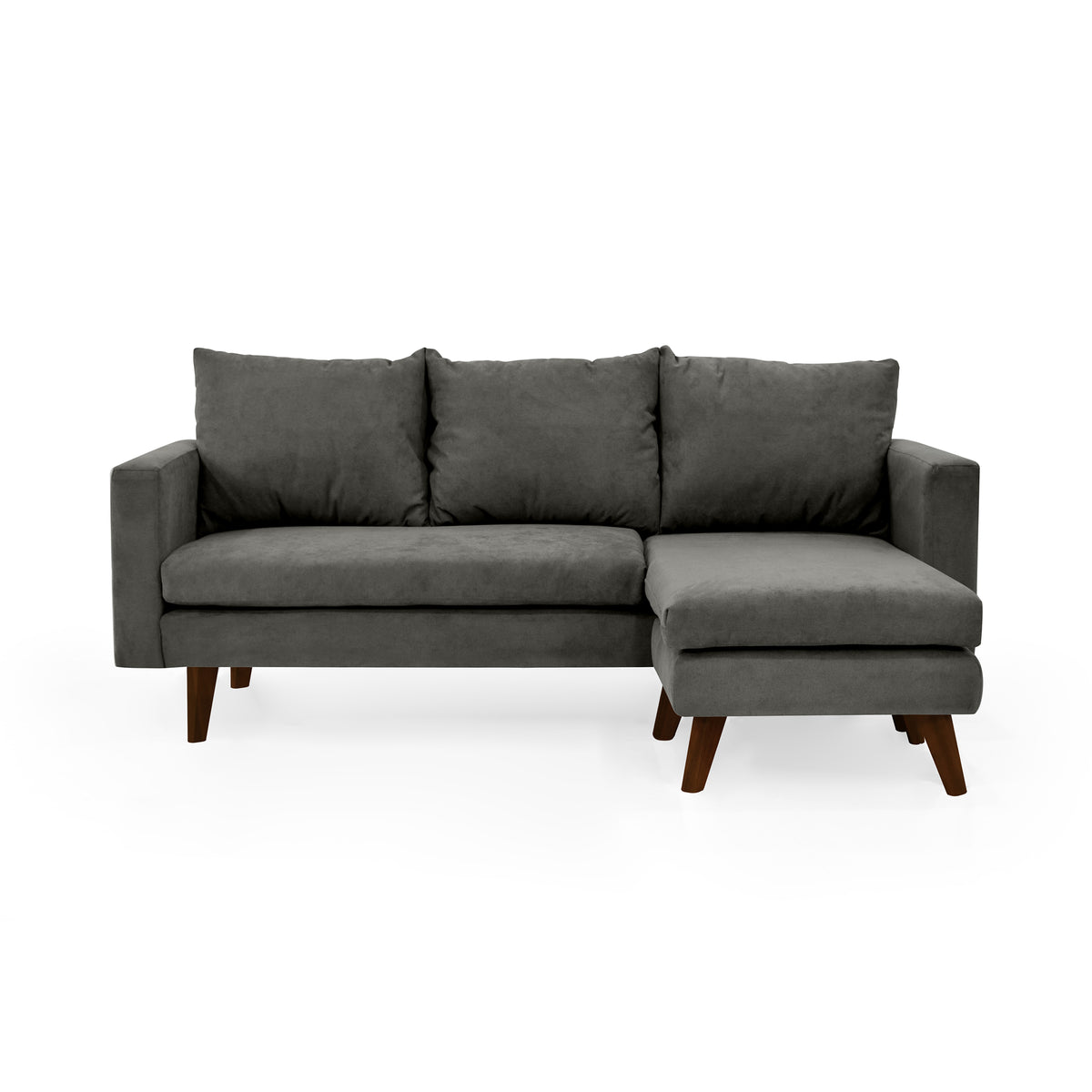 Sofá en L Barbados Gris Dorsey y Matiz Caramelo 190x85cm de Tres Puestos con Apoya Brazos
