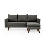 Sofá en L Barbados Gris Dorsey y Matiz Caramelo 190x85cm de Tres Puestos con Apoya Brazos